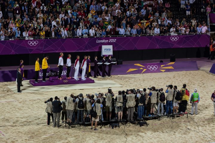 Men’s Beach Volleyball Medal Ceremony London 2012 Olympics 0339
