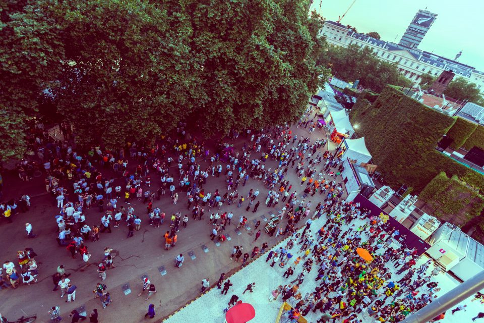Fans Outside Horse Guards Parade London 2012 Olympics 0327