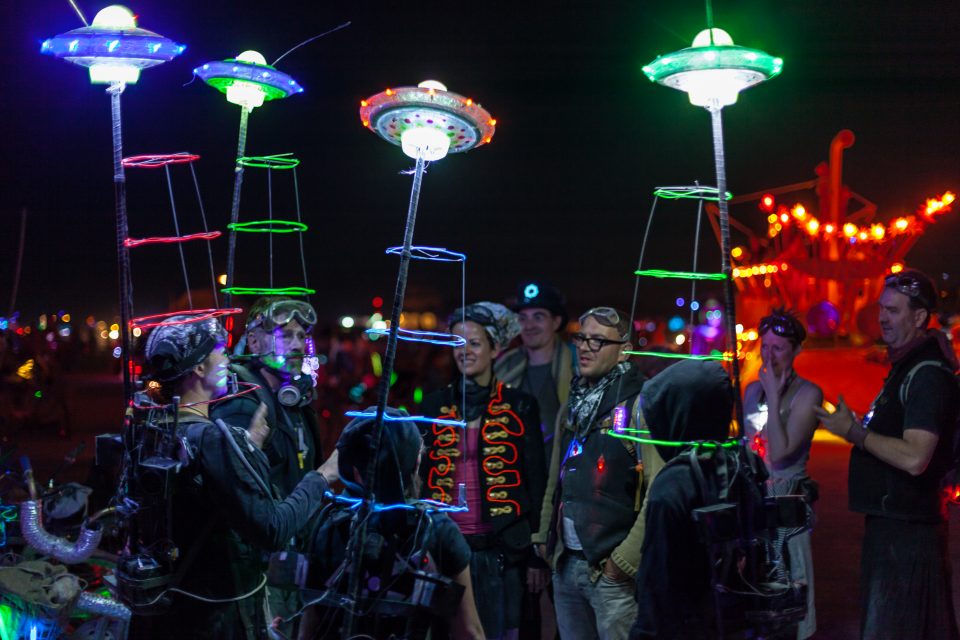 Cory Doctorow and Aliens Burning Man 2012 160