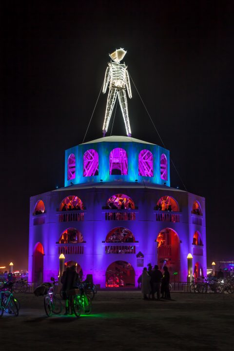 The Man at Night Burning Man 2012 107