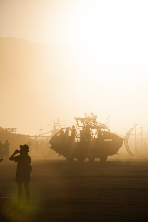 Fish Art Car at Sunset Burning Man 2012 100