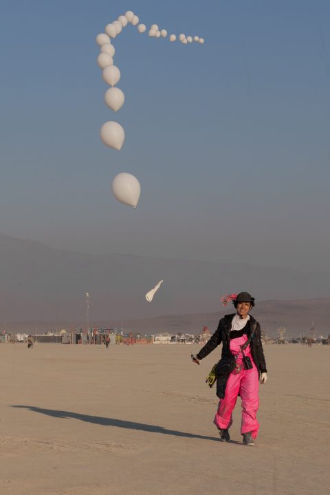 Woman and her Balloons Burning Man 2012 066