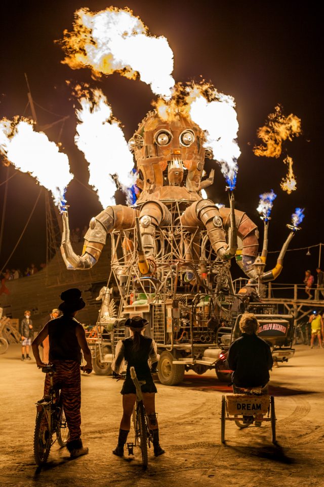 El Pulpo Mechanico Flaming Steampunk Octopus is full of Win Burning Man 2012 047