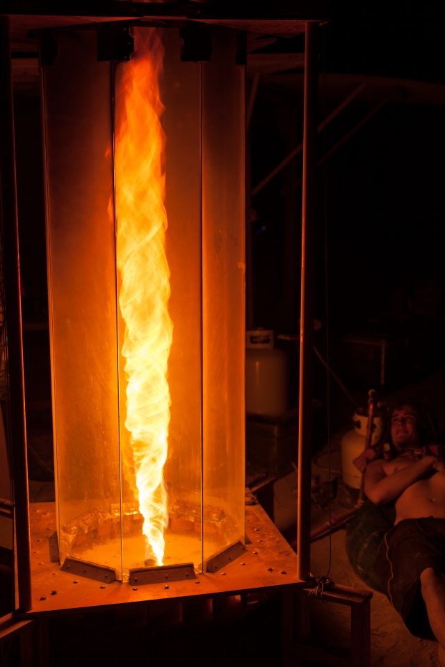 A Man and a Fire Vortex Burning Man 2012 223