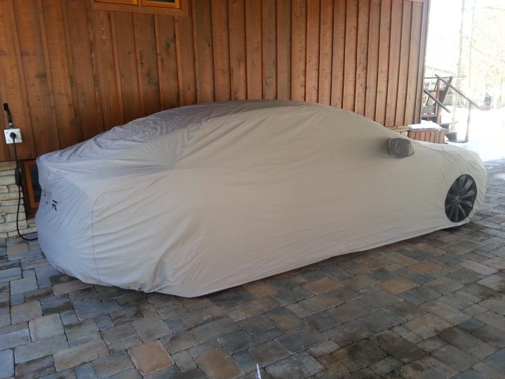 Tesla Model S with cover