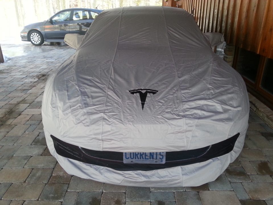 Tesla Model S with cover