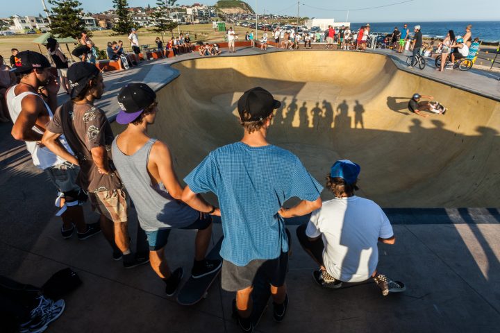 Crowd Watching Skater at Merewether Australia