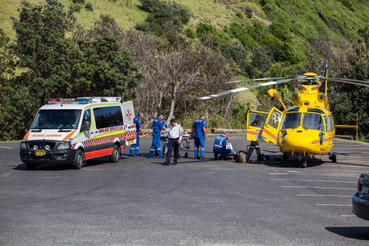 Helicopter Rescue Of Surfer Lennox Head Australia Feb 13 2011