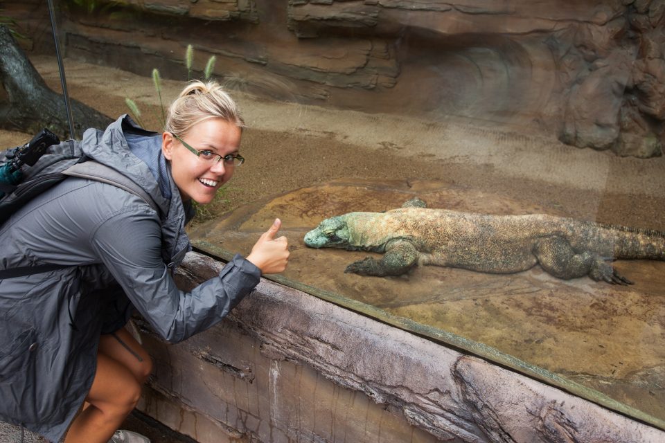 Dorothy and Komodo Dragon Australia Zoo