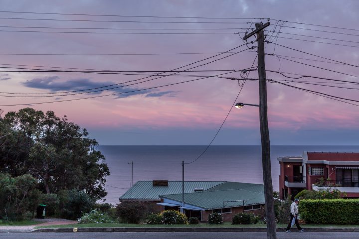 Man Walking Collaroy Plateau at Sunset