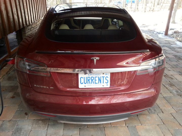 Tesla With New Spoiler
