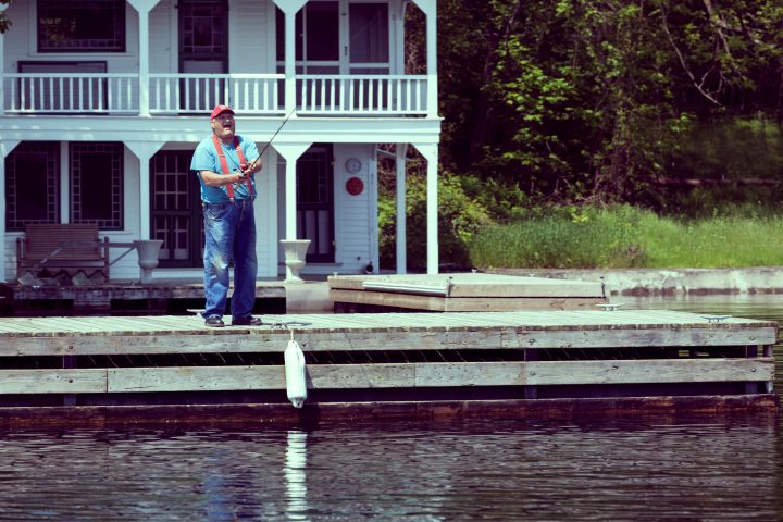 Happy Man Fishing 1000 Islands