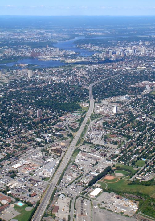 queensway aerial photo ottawa