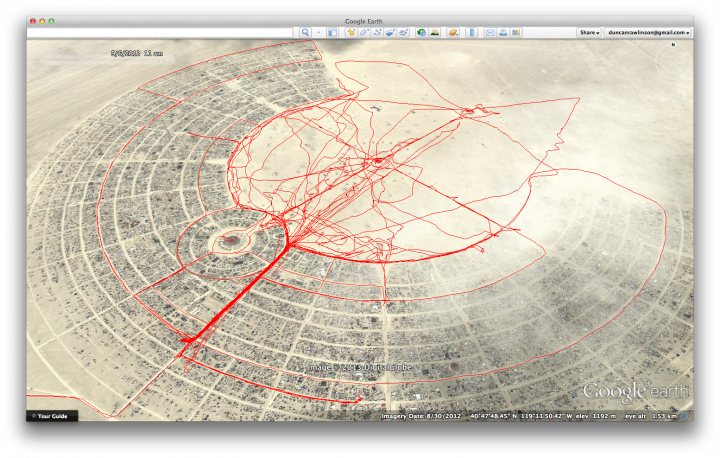 My GPS Track from Burning Man 2012