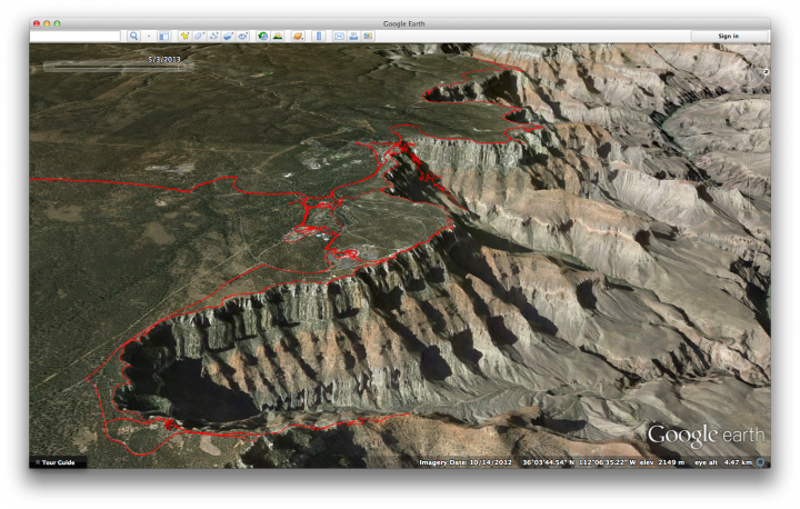 Our GPS Track From The Grand Canyon 2013