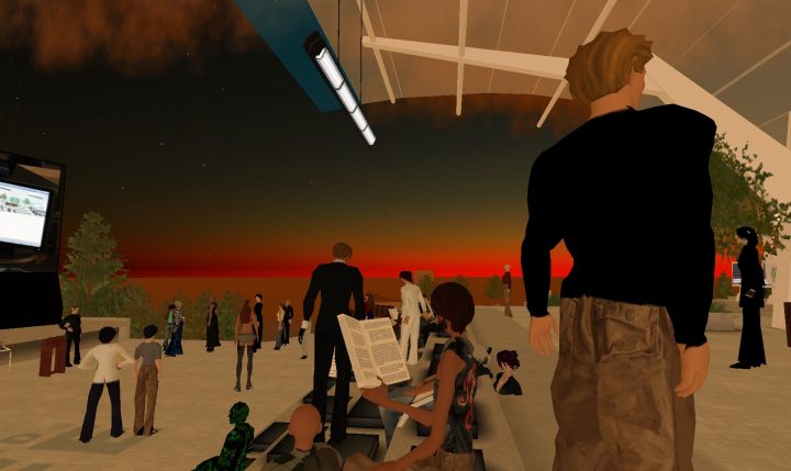 Lawrence Lessig does a virtual book signing in SL