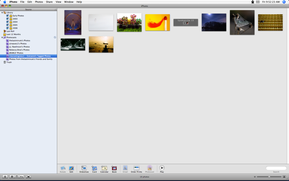 Flickr RSS feeds in Iphoto 6 aka photocasting