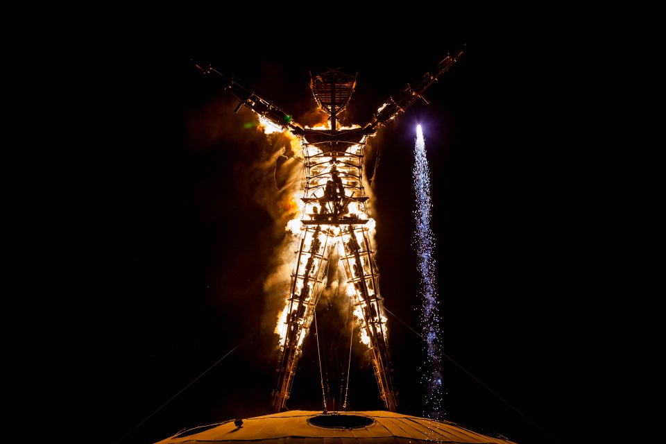 The Man Alight Burning Man 2013