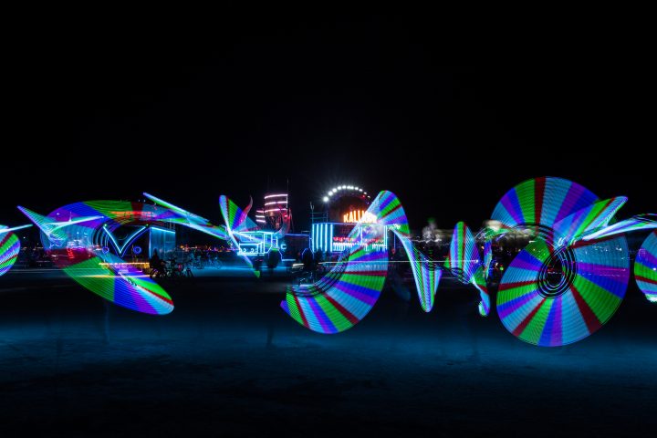 Walking With An LED Lightsaber Burning Man 2013