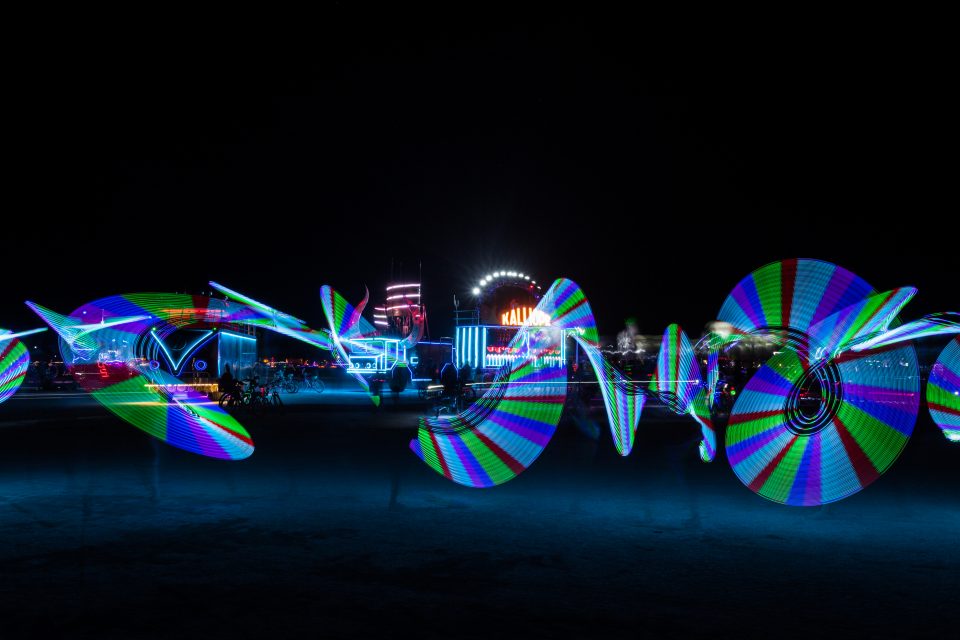 Walking With An LED Lightsaber Burning Man 2013