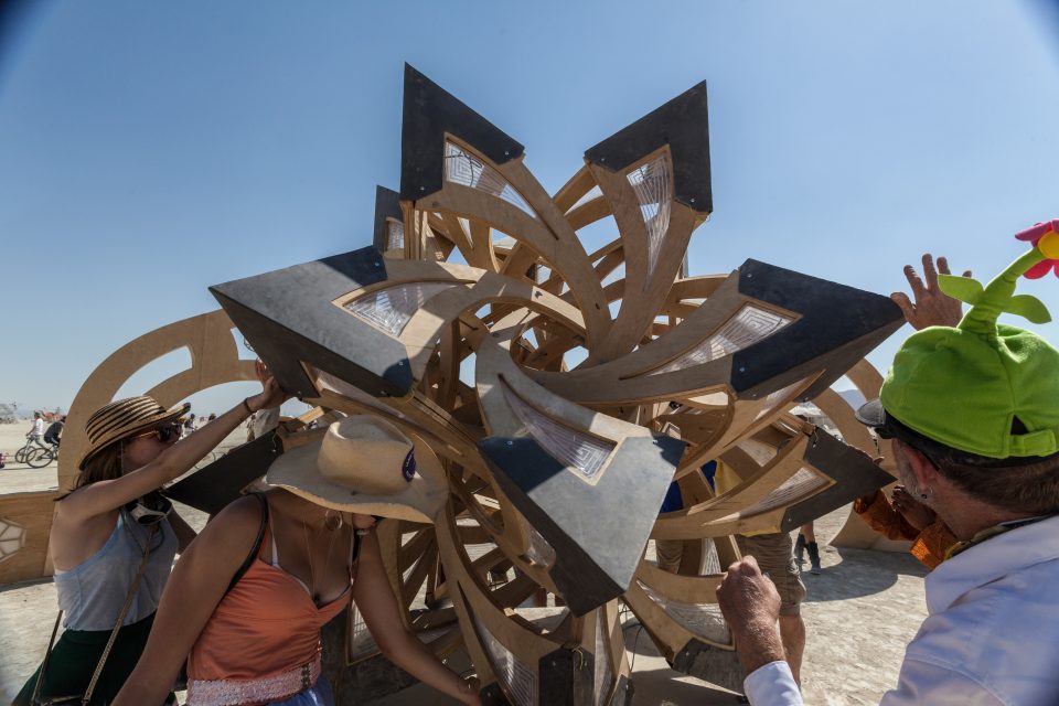 The Cathedral of Celestial Mathgic Sound Sculpture At Center Camp Burning Man 2013