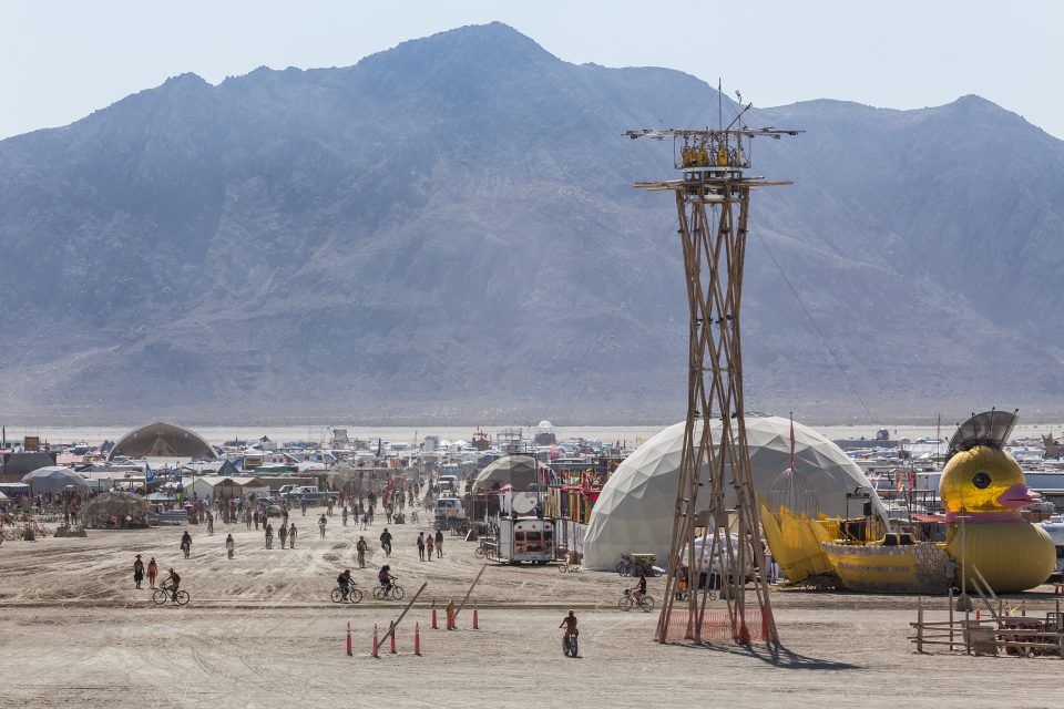 Esplanade and Mountains Burning Man 2013