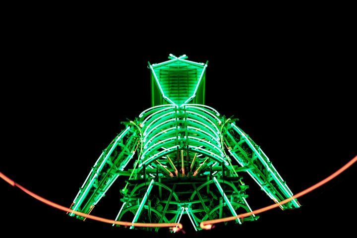 The Man Up Close Burning Man 2013