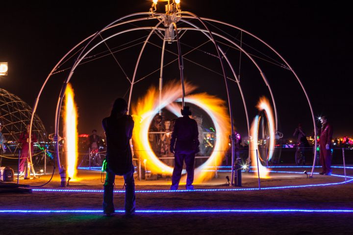 Char Wash At Night Burning Man 2013