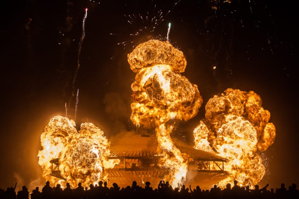 Explosion At The Man Burn Burning Man 2013