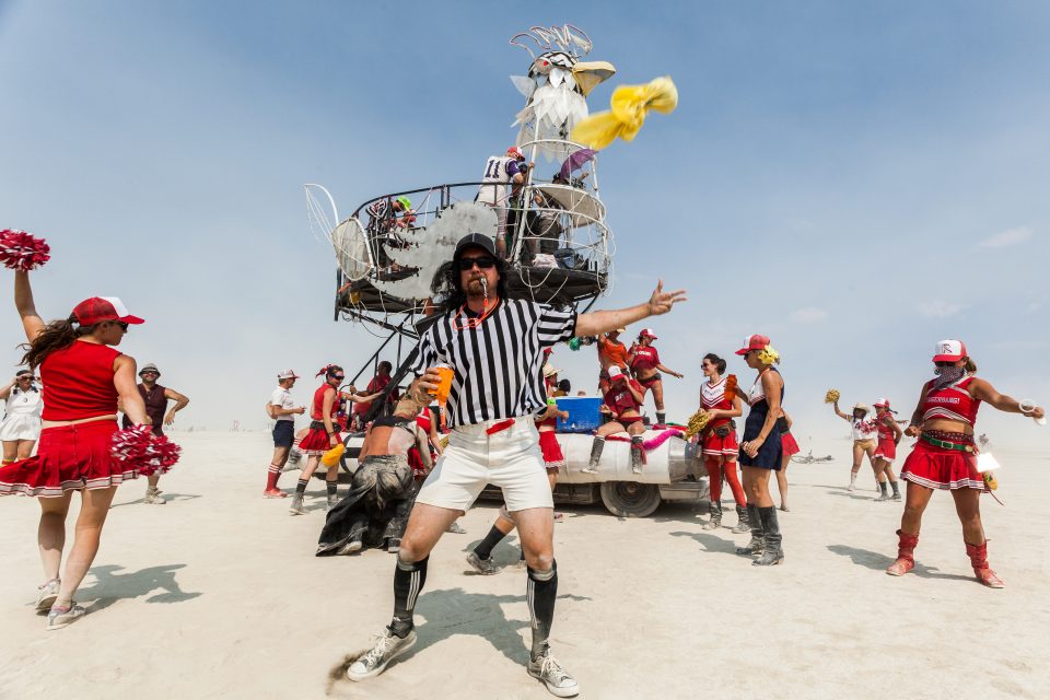 Referee Burner Giant Cock Art Car Burning Man 2013