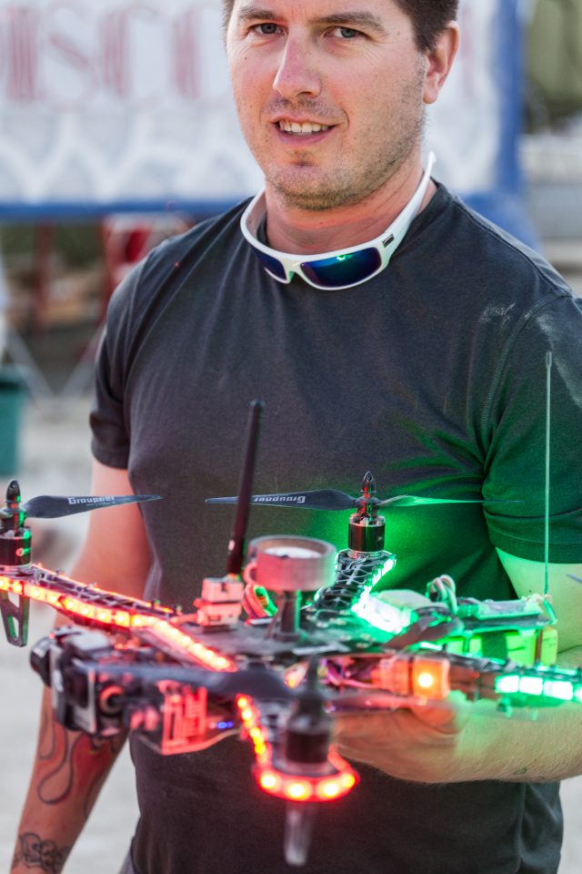 Quadcopter FPV Pilot Burning Man 2013