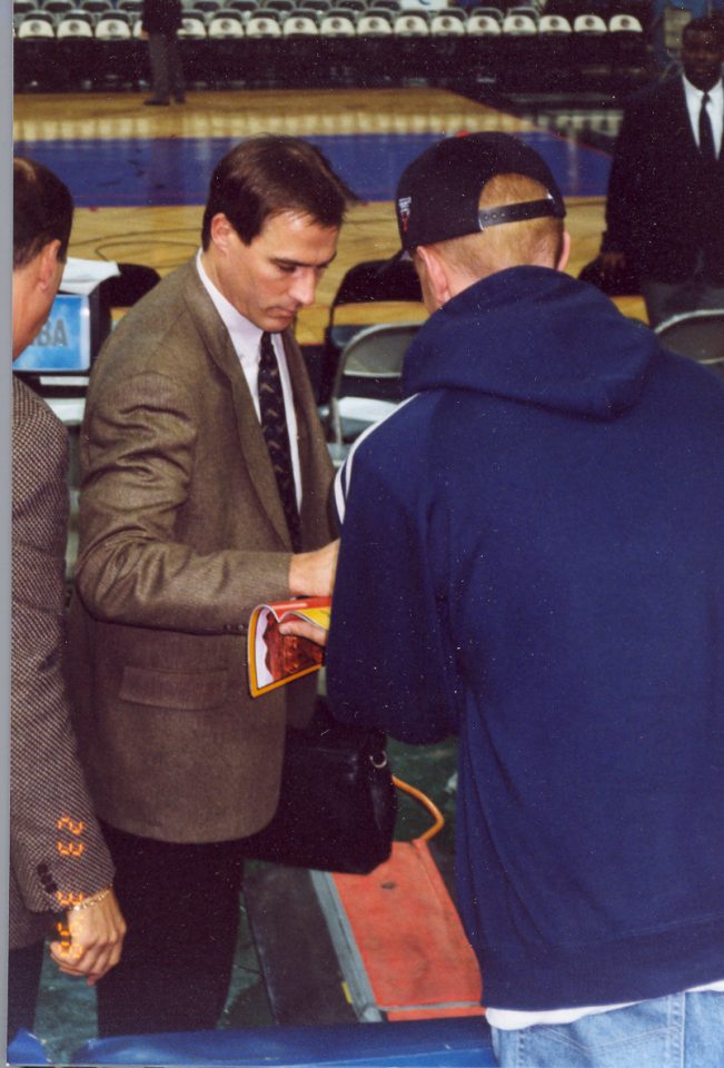 me as a teenager getting john paxson's autograph