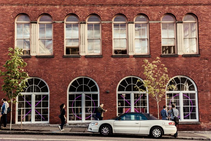 Front Of YU Contemporary With Neon XOXO Lights XOXO 2013