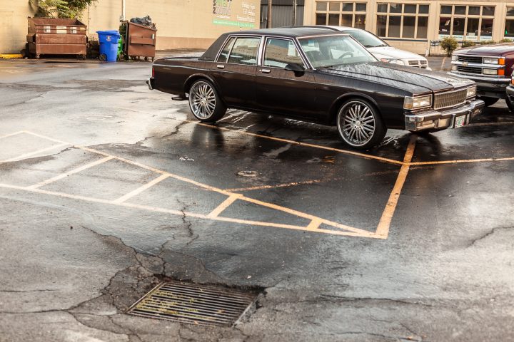 Wet Car With Big Rims