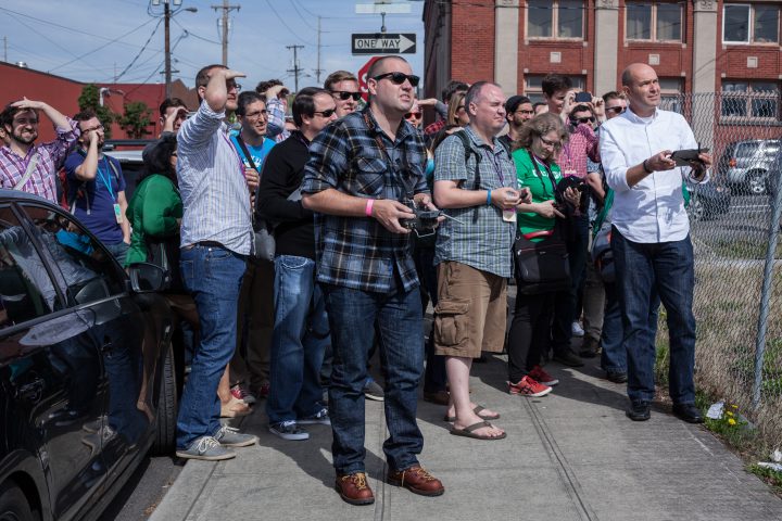 Group Watching A Drone Fly XOXO 2013