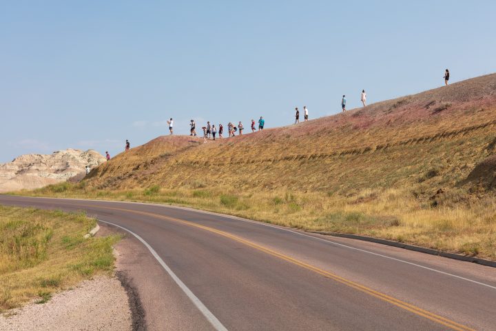 Tourists at Yellow Mounds Overlook