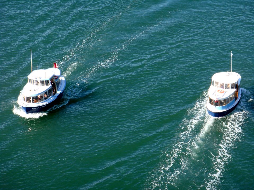 Sea Buses Passing Each Other