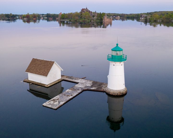 Sunken Rock Light and Boldt Castle
