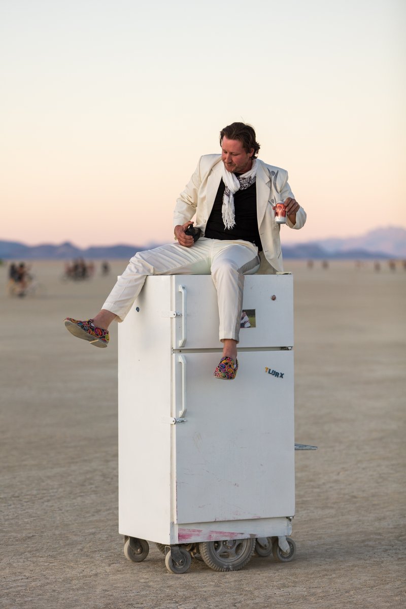 This fellow built himself a remote controlled fridge.