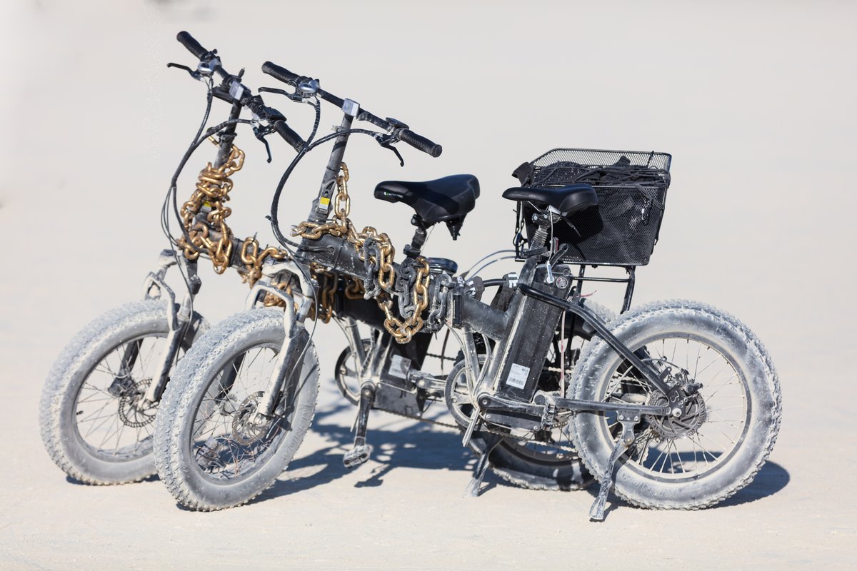 Interesting security tactic. Big (plastic) chains on your bike to make them appear to be locked up.