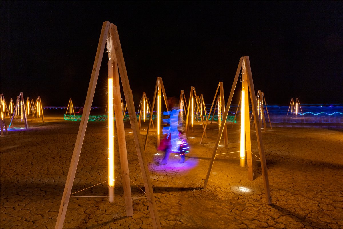 Deep playa art at night. Name unknown.