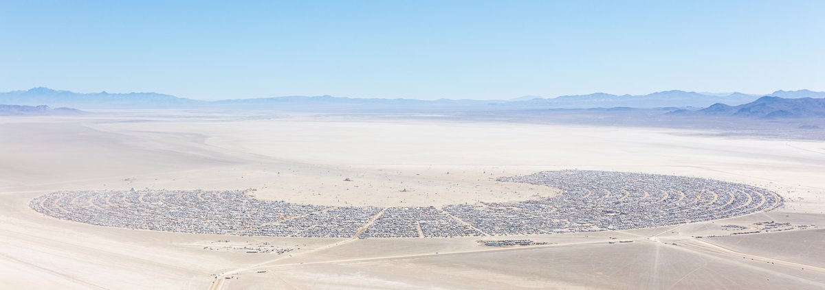 Burning Man 2019 Aerial Photo. I shot this while hanging out the window of a small Cessna. The image was shot on Friday August 31, 2019. Thank you to the pilot of the aircraft Purple Haze.
