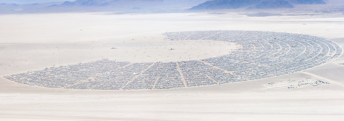 Burning Man 2019 Aerial Photo. I shot this while hanging out the window of a small Cessna. The image was shot on Friday August 31, 2019. Thank you to the pilot of the aircraft Purple Haze.