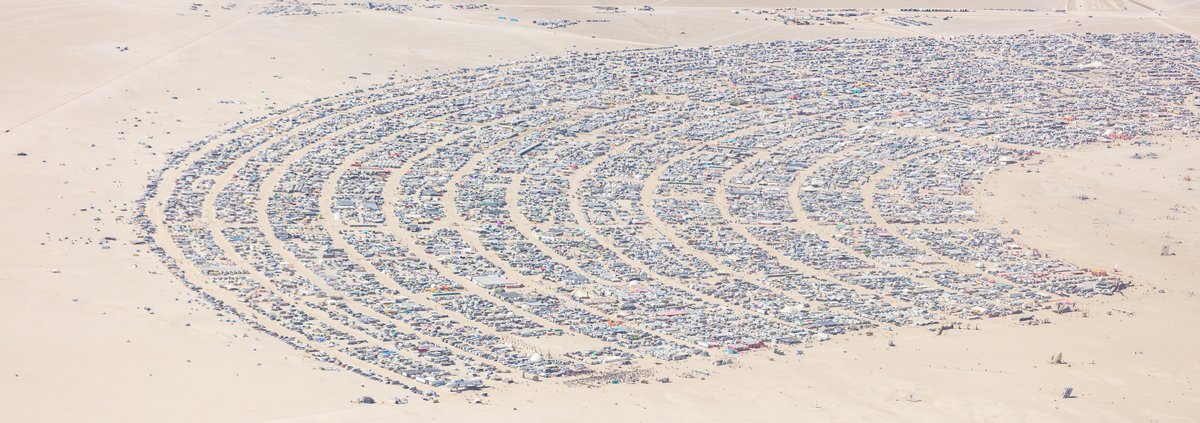 Burning Man 2019 Aerial Photo. I shot this while hanging out the window of a small Cessna. The image was shot on Friday August 31, 2019. Thank you to the pilot of the aircraft Purple Haze.