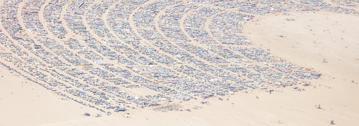 Burning Man 2019 Aerial Photo. I shot this while hanging out the window of a small Cessna. The image was shot on Friday August 31, 2019. Thank you to the pilot of the aircraft Purple Haze.