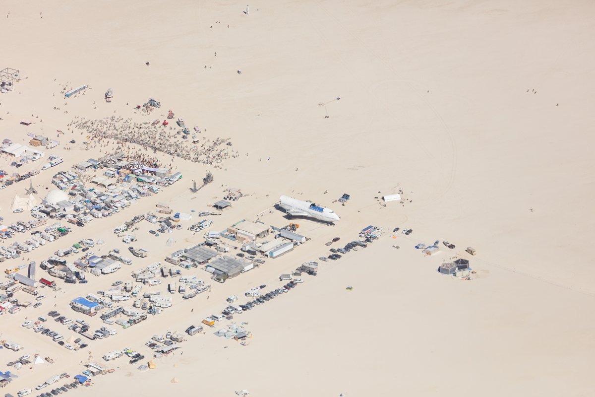 Burning Man 2019 Aerial Photo. I shot this while hanging out the window of a small Cessna. The image was shot on Friday August 31, 2019. Thank you to the pilot of the aircraft Purple Haze.