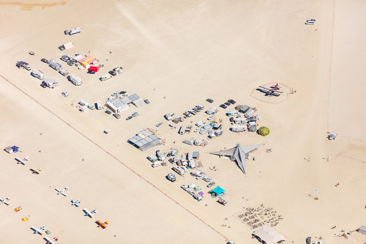 Burning Man 2019 Aerial Photo. I shot this while hanging out the window of a small Cessna. The image was shot on Friday August 31, 2019. Thank you to the pilot of the aircraft Purple Haze.