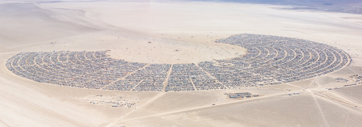 Burning Man 2019 Aerial Photo. I shot this while hanging out the window of a small Cessna. The image was shot on Friday August 31, 2019. Thank you to the pilot of the aircraft Purple Haze.