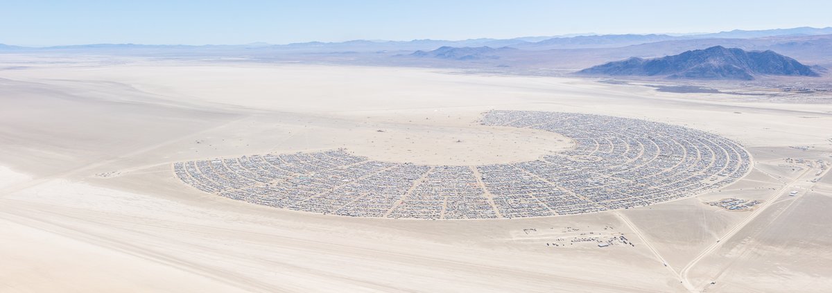 Burning Man 2019 Aerial Photo. I shot this while hanging out the window of a small Cessna. The image was shot on Friday August 31, 2019. Thank you to the pilot of the aircraft Purple Haze.