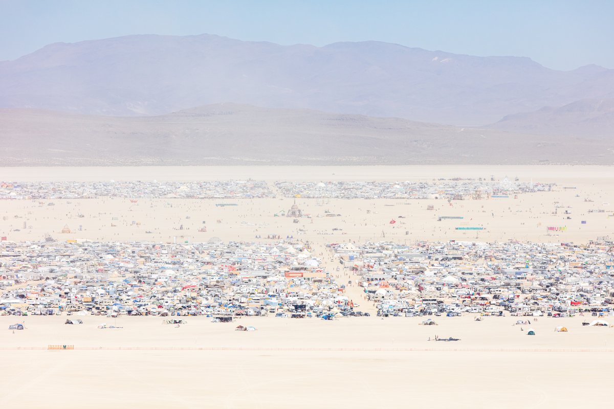 Burning Man 2019 Aerial Photo. I shot this while hanging out the window of a small Cessna. The image was shot on Friday August 31, 2019. Thank you to the pilot of the aircraft Purple Haze.